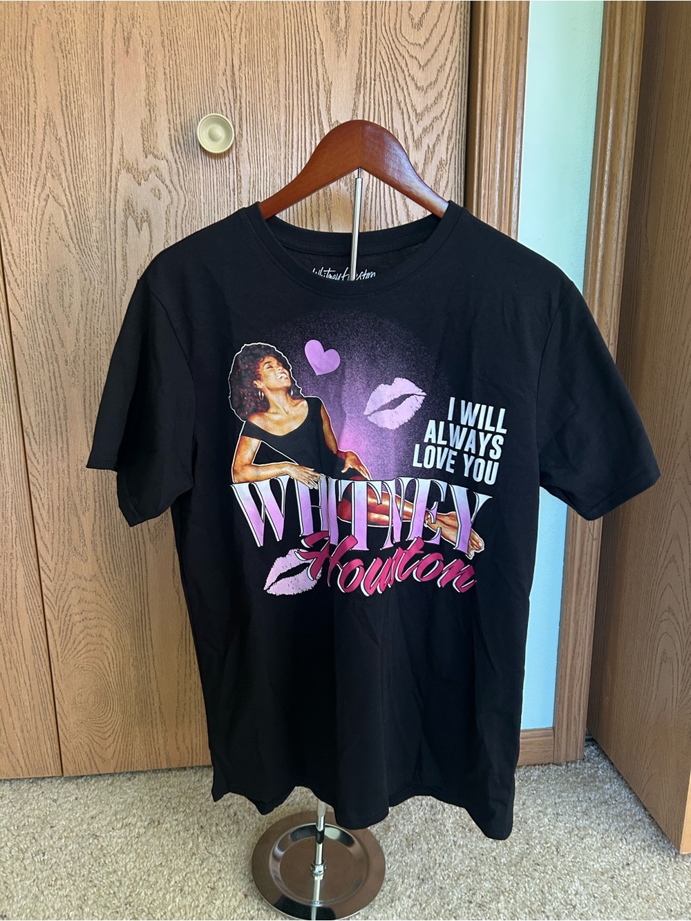 Black “I Will Always Love You” Whitney Houston Graphic T-Shirt